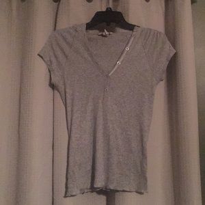 Grey Aeropostale henley tee shirt with hood!
